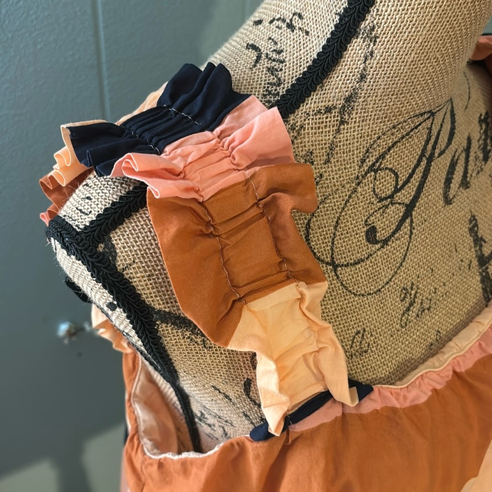 Striped Ruffle Strap Tank Top - Peach Multi - Picture 4 of 11